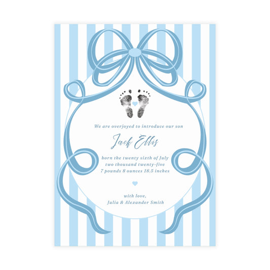 Birth Announcement - Bundles of Bows (5 x 7)