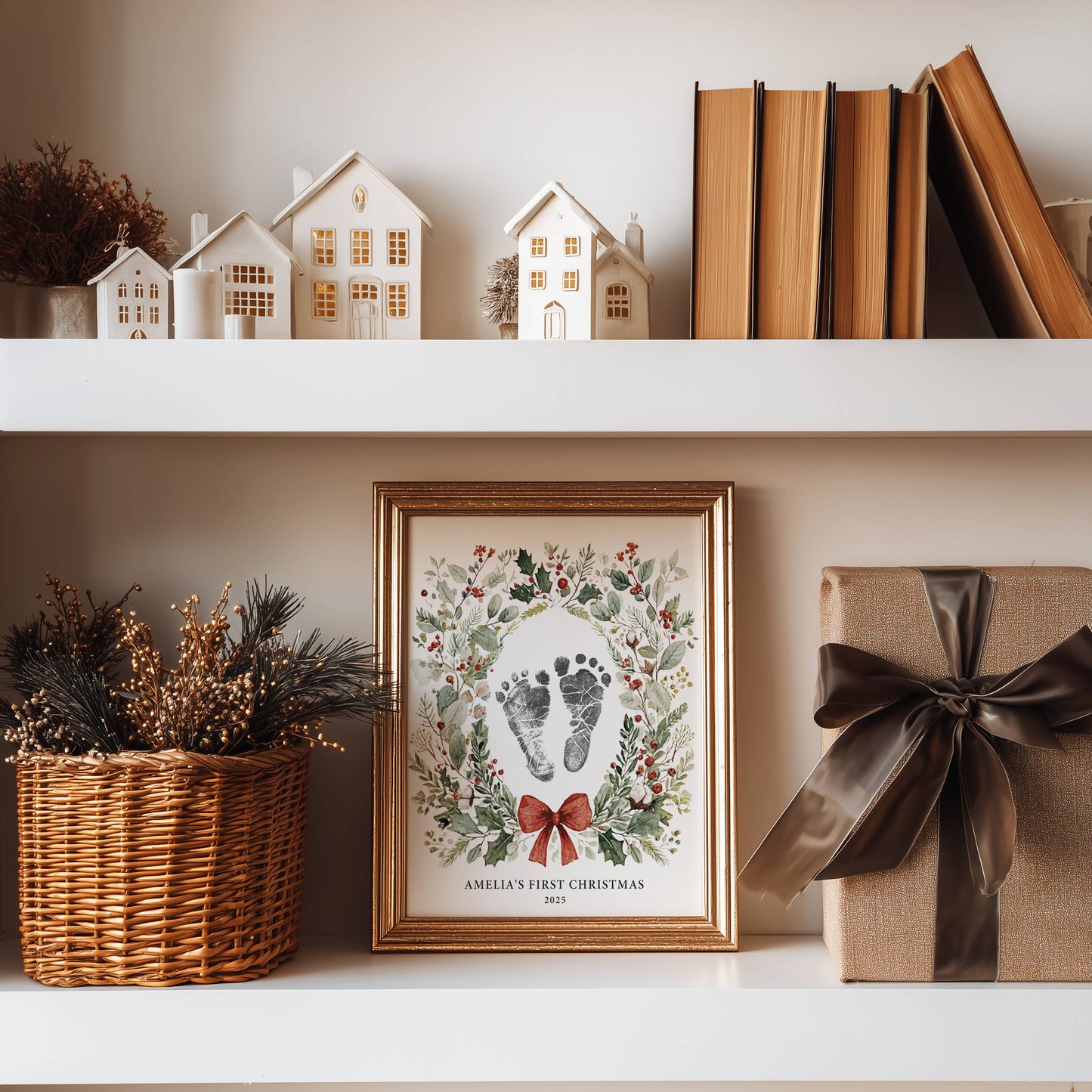 Christmas Wreath Footprints Keepsake