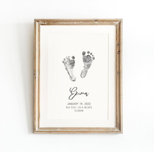 Digital Art Print - Newborn Footprint Art Print