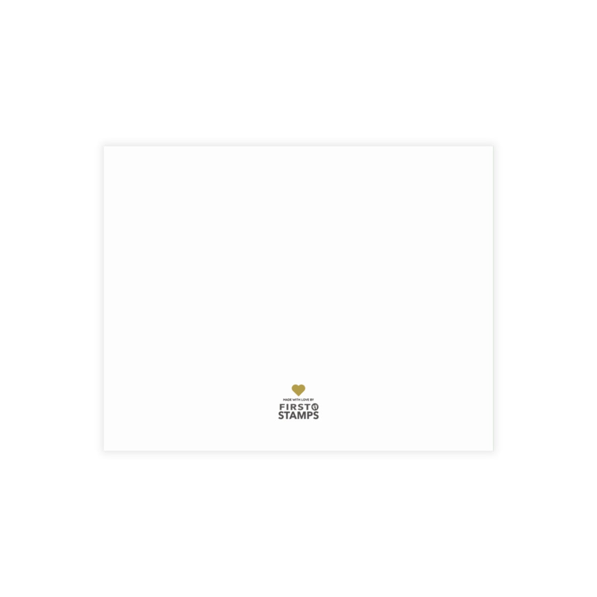 White card with a First Stamps logo.