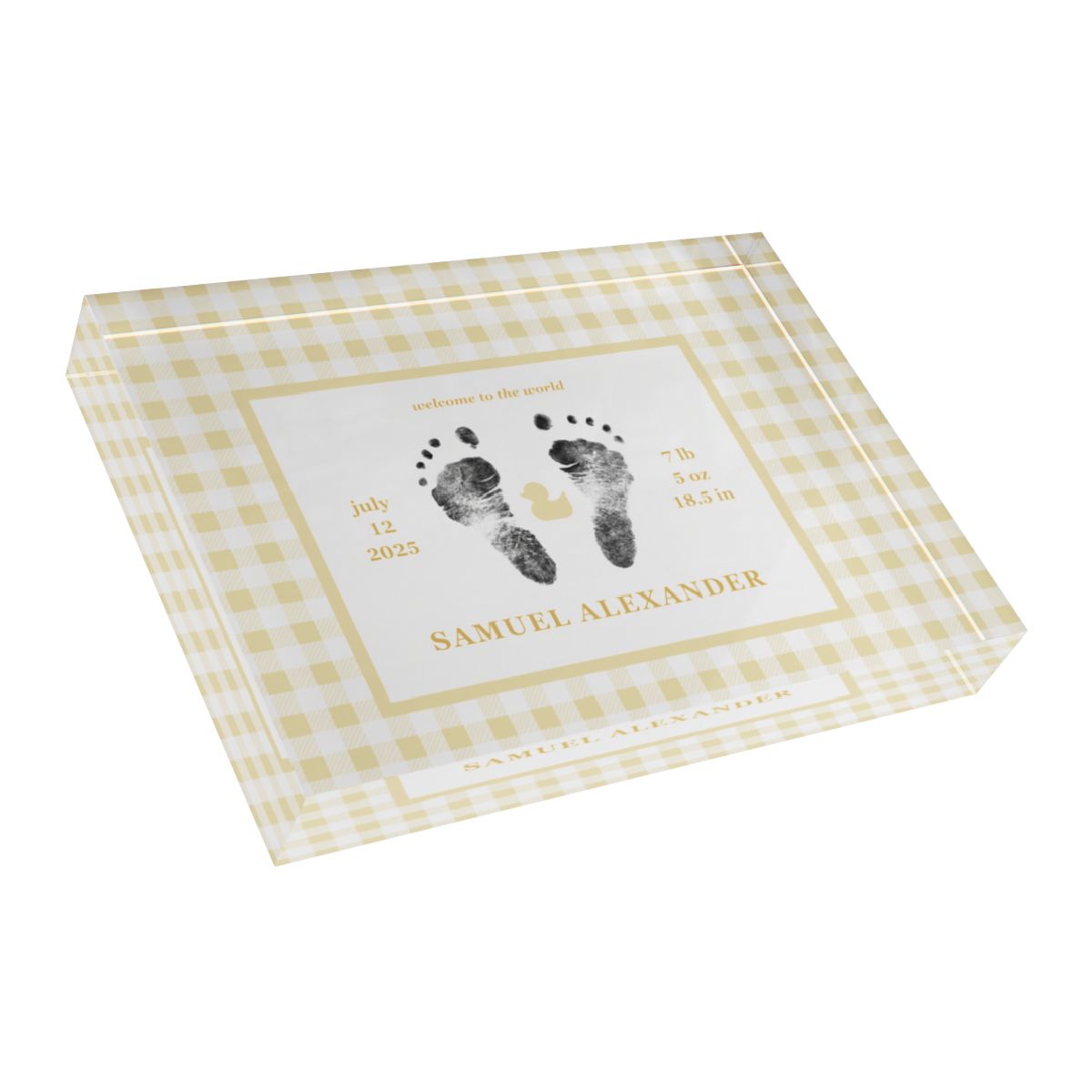 Home Decor Acrylic Block - Classic Gingham (7 x 5)