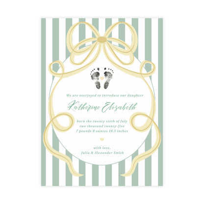 Birth Announcement - Bundles of Bows (5 x 7)