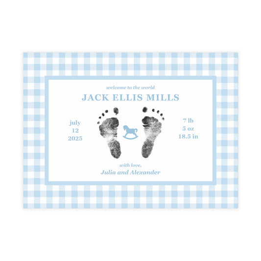 Birth Announcement - Classic Gingham (7 x 5)