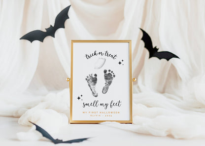 First Halloween Baby Footprint Art Print