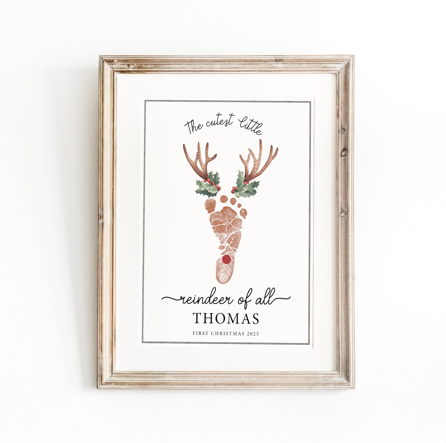 A Custom wallpaper baby footprint Christmas art