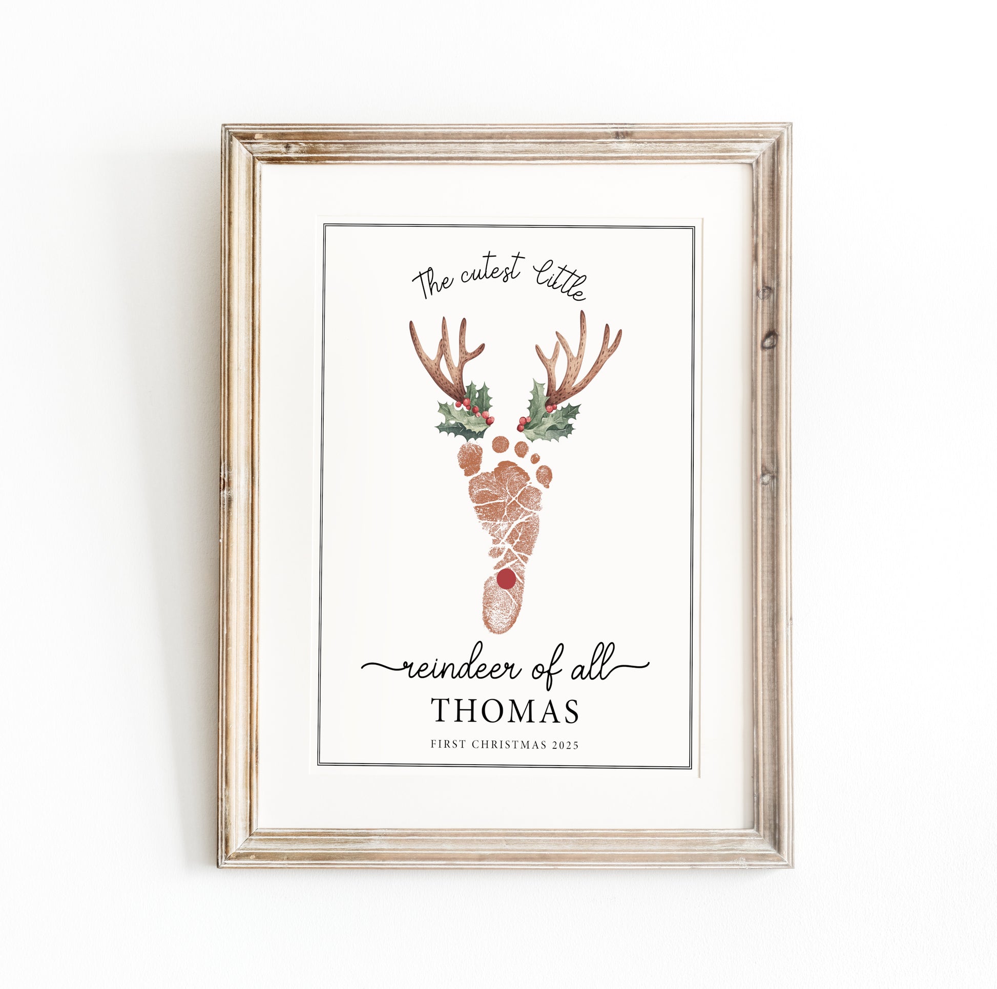 A Custom wallpaper baby footprint Christmas art
