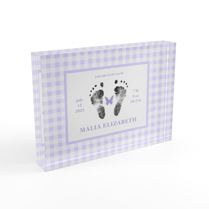 Home Decor Acrylic Block - Classic Gingham (7 x 5)
