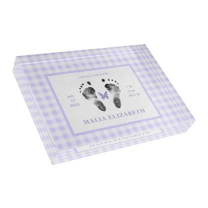 Home Decor Acrylic Block - Classic Gingham (7 x 5)