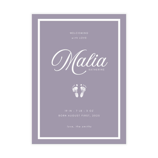 Birth Announcement - Clean Traditional (5 x 7)