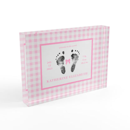 Home Decor Acrylic Block - Classic Gingham (7 x 5)