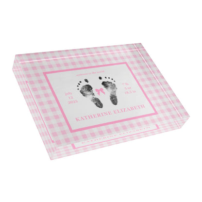 Home Decor Acrylic Block - Classic Gingham (7 x 5)