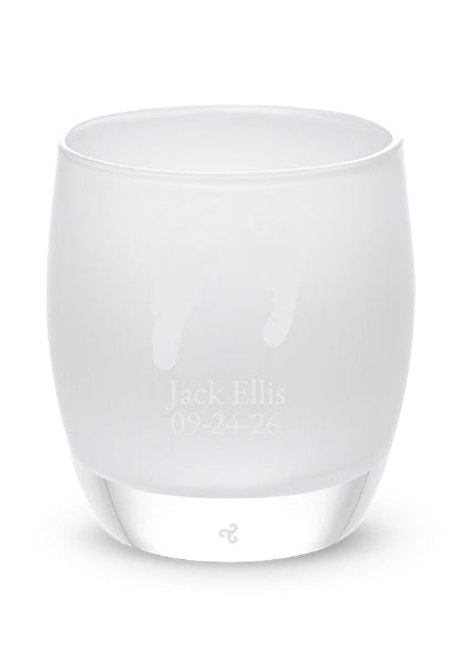 Frosted glass tea light holder with glassybaby hand blown