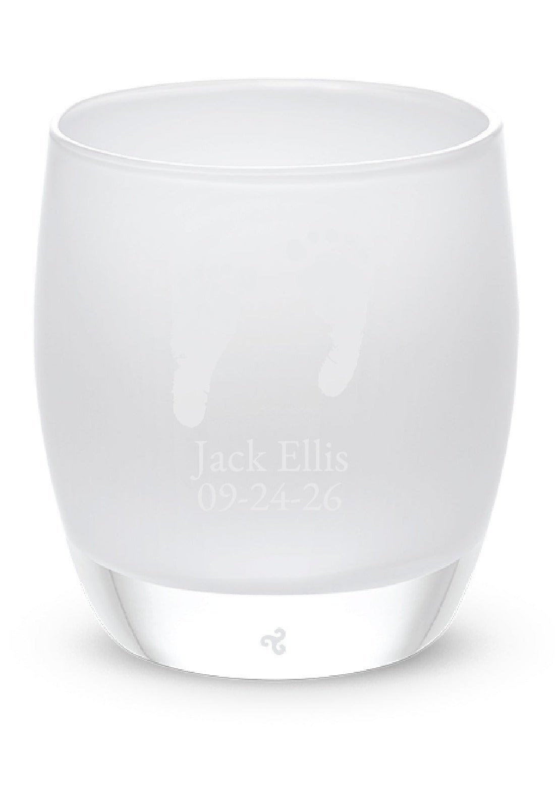 Frosted glassybaby glass tea light holder