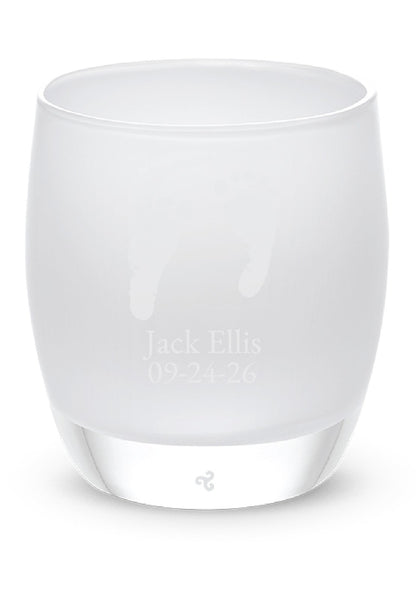 Frosted glassybaby glass tea light holder