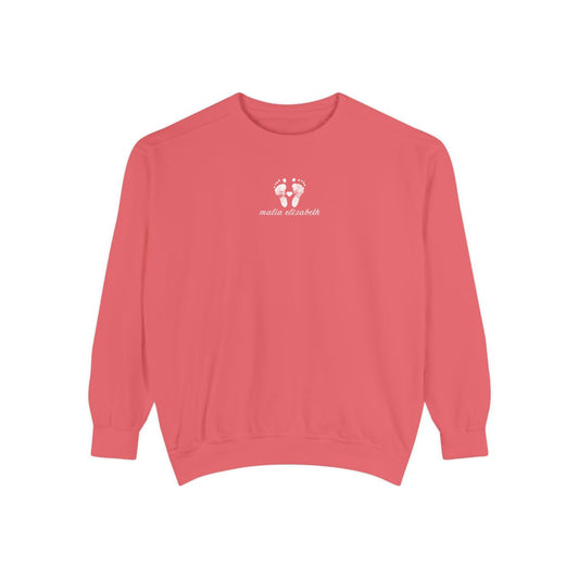 Watermlon sweatshirt with a baby footprint logo